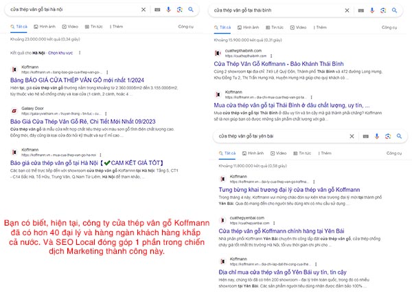 Ví dụ về SEO Local