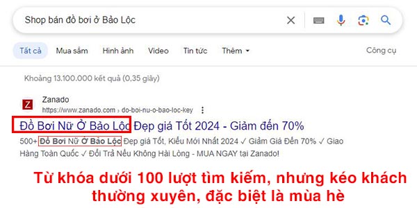 Ví dụ về tối ưu title và description trong SEO Local